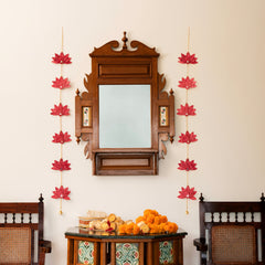 Lotus Handcrafted Bamboo Door Hanging for Decor  - set of 2