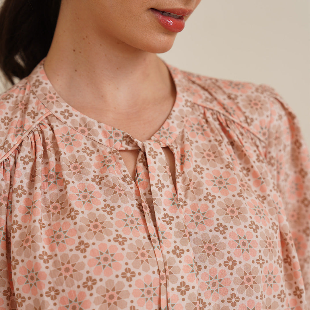 B77 Poppy Organic Bamboo Printed Pink Women&