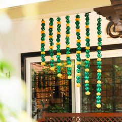 Marigold Handcrafted Bamboo Door Hanging for Decor  - set of 2