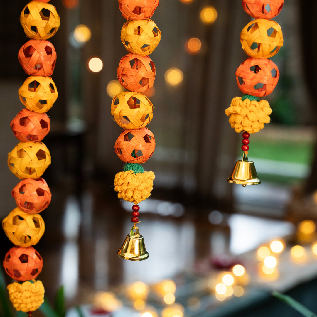 Bagh Handcrafted Bamboo Door Hanging for Decor - set of 2