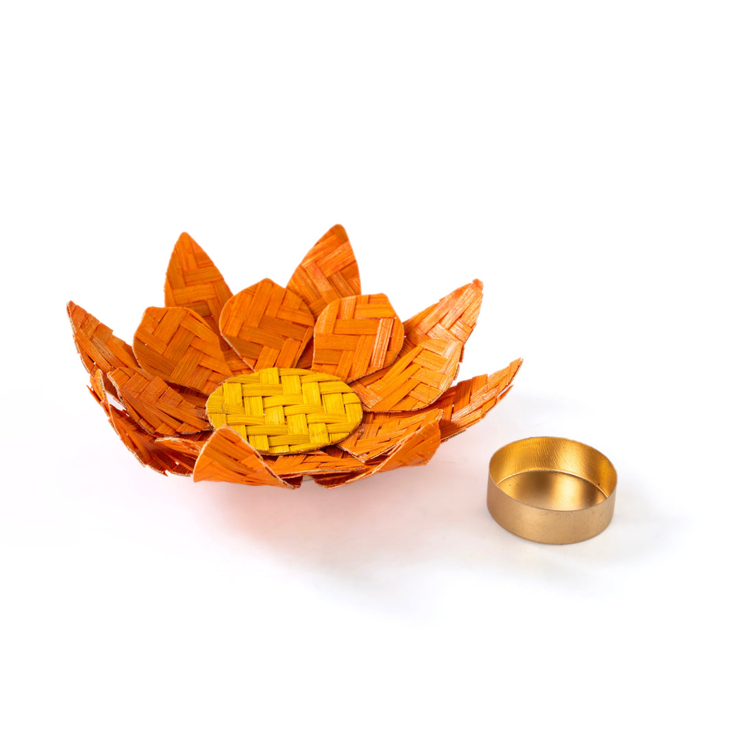 Lotus Handcrafted Bamboo Tealight Holder