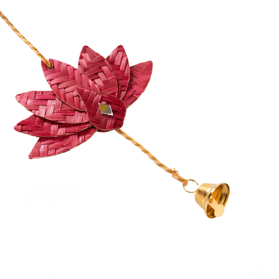 Lotus Handcrafted Bamboo Door Hanging for Decor  - set of 2