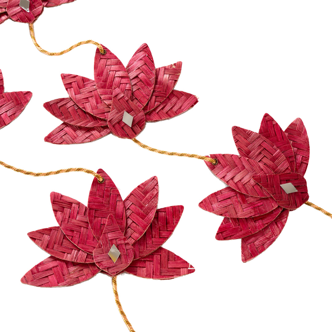 Lotus Handcrafted Bamboo Door Hanging for Decor  - set of 2