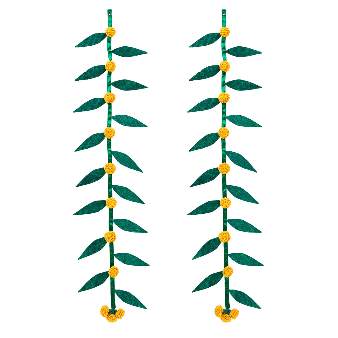 Shubh Handcrafted Bamboo Door Hanging for Decor  - set of 2