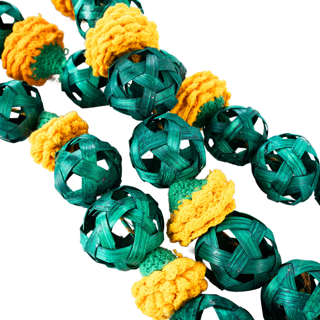 Marigold Handcrafted Bamboo Door Hanging for Decor  - set of 2