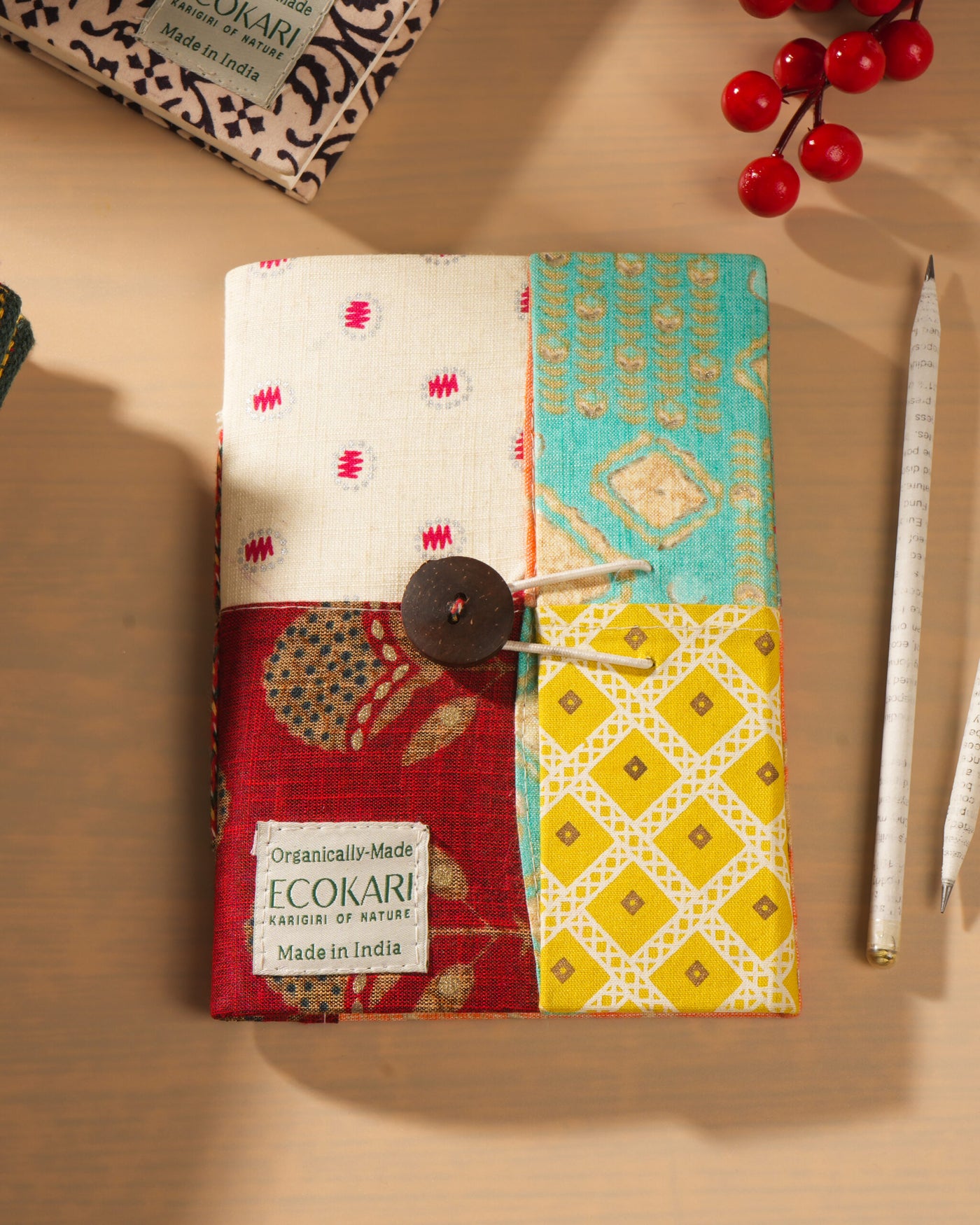 Handmade Paper Diary with Buttoned Closure | Soothing Prints