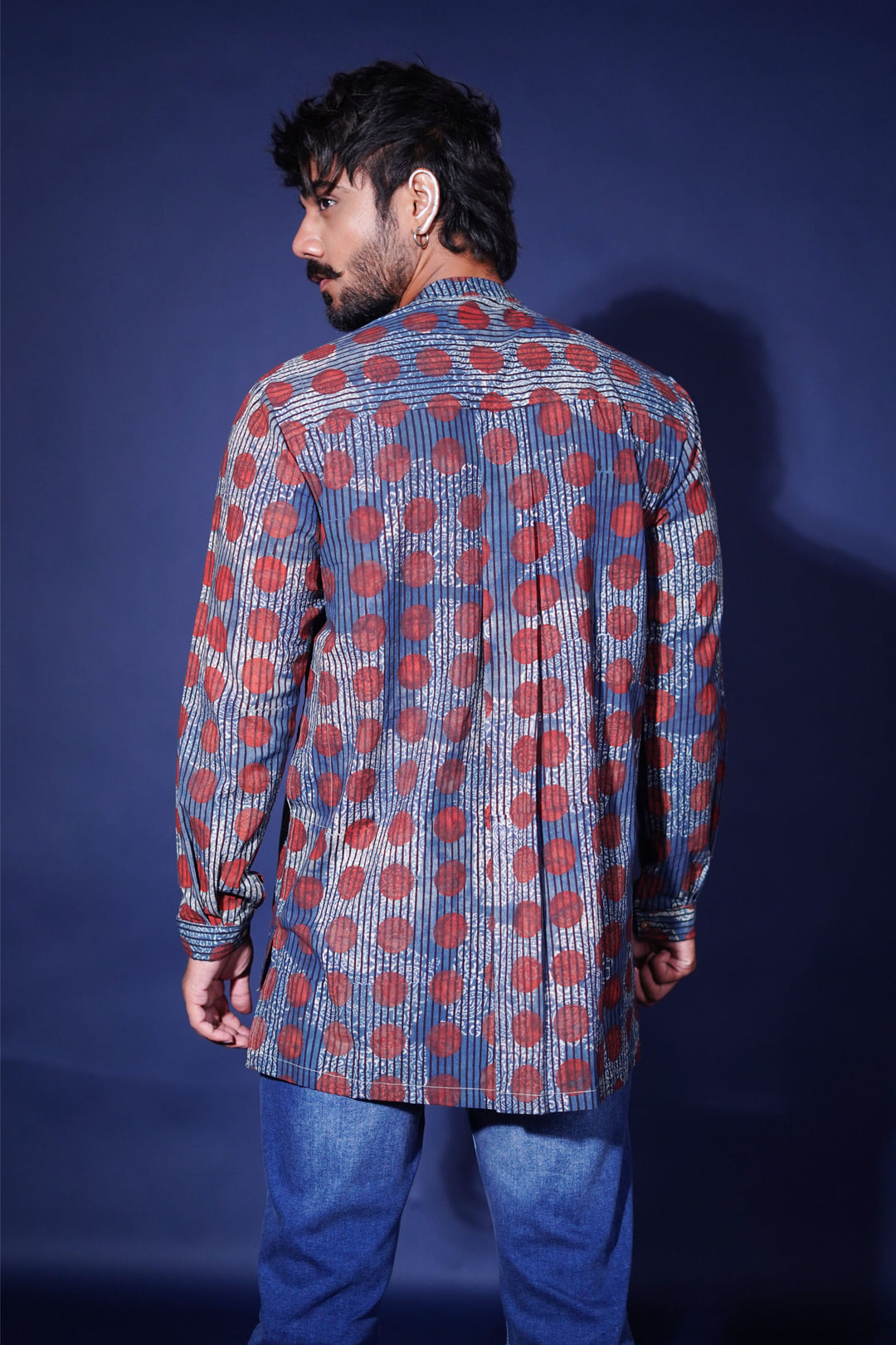 Hand block printed Allover Reliable shirt for Men