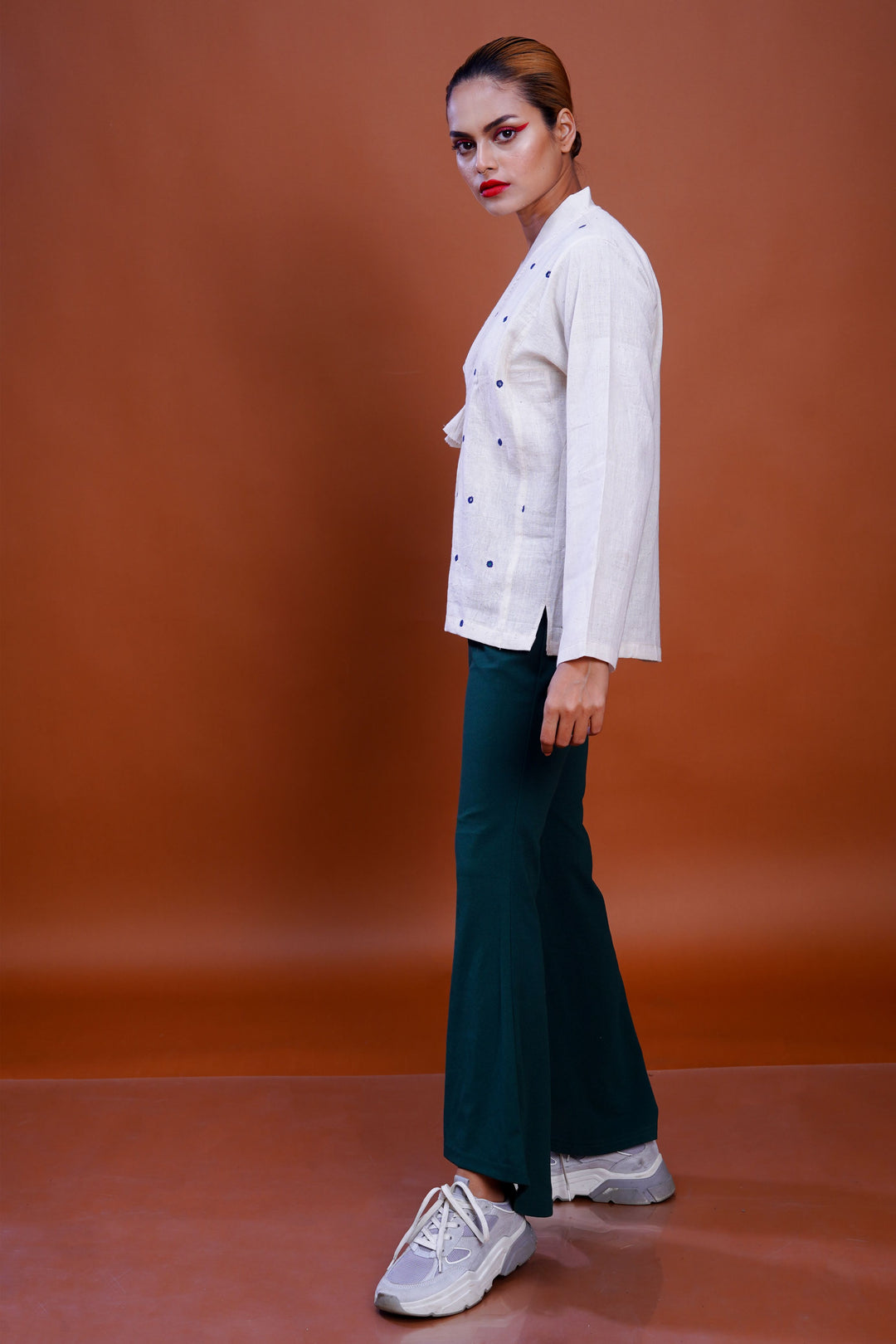 Kala cotton mirror work mughal shirt for women