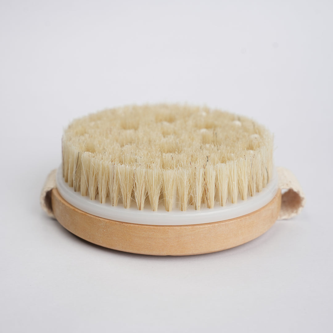 Organic B Round Dry Brush with Silicon Tips | Cellulite Bristles | Exfoliate