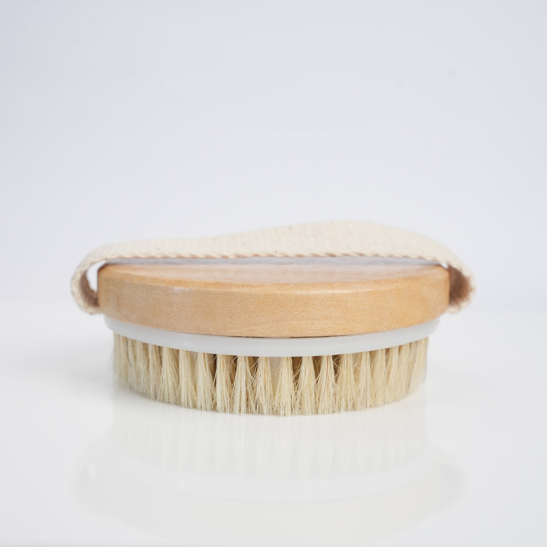 Organic B Round Dry Brush with Silicon Tips | Cellulite Bristles | Exfoliate