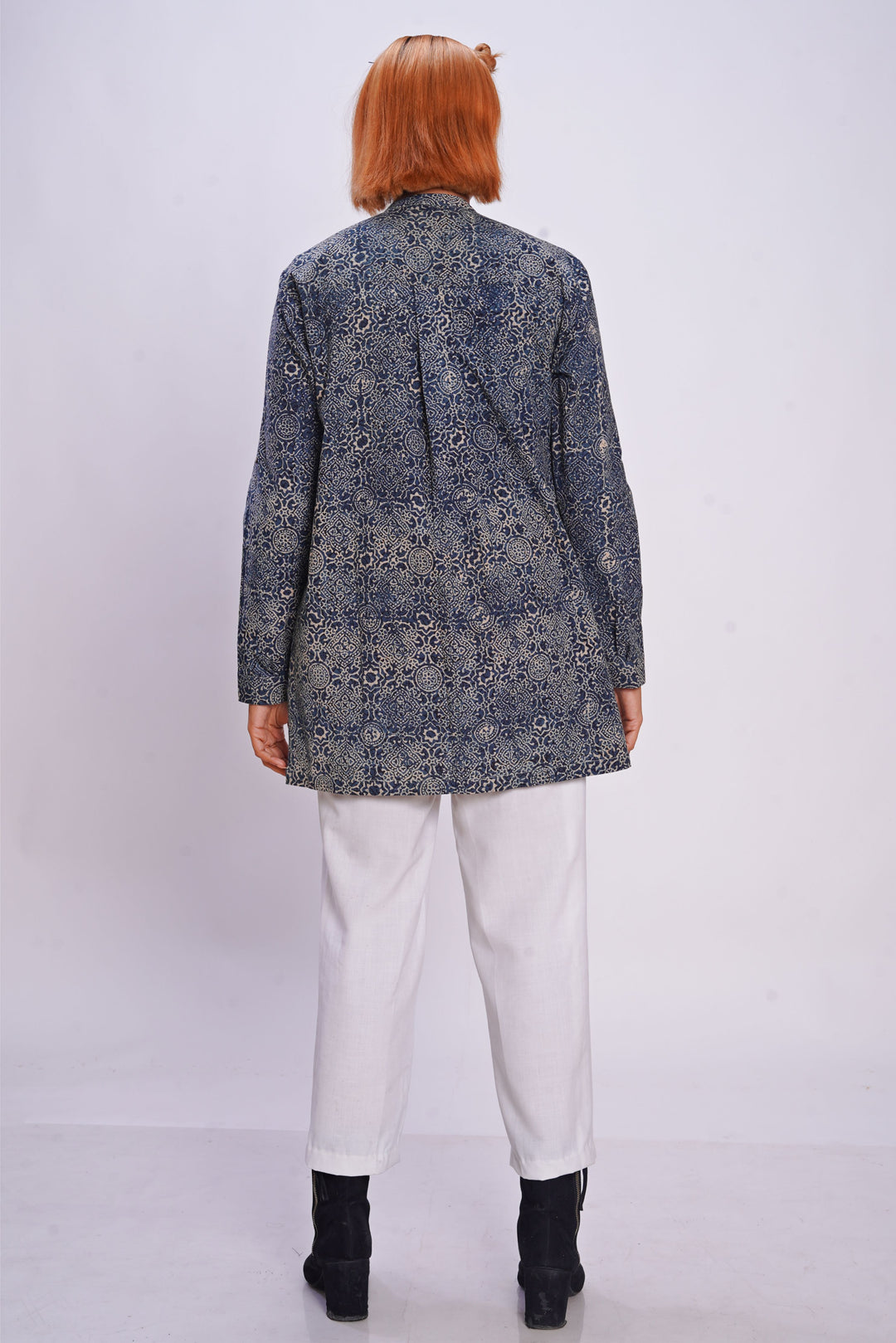 Hand block printed silver lining reliable shirt for women