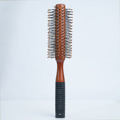 Organic B Wooden Hair Roller Brush|Rubber Handle| Nylon Droplet Bristles