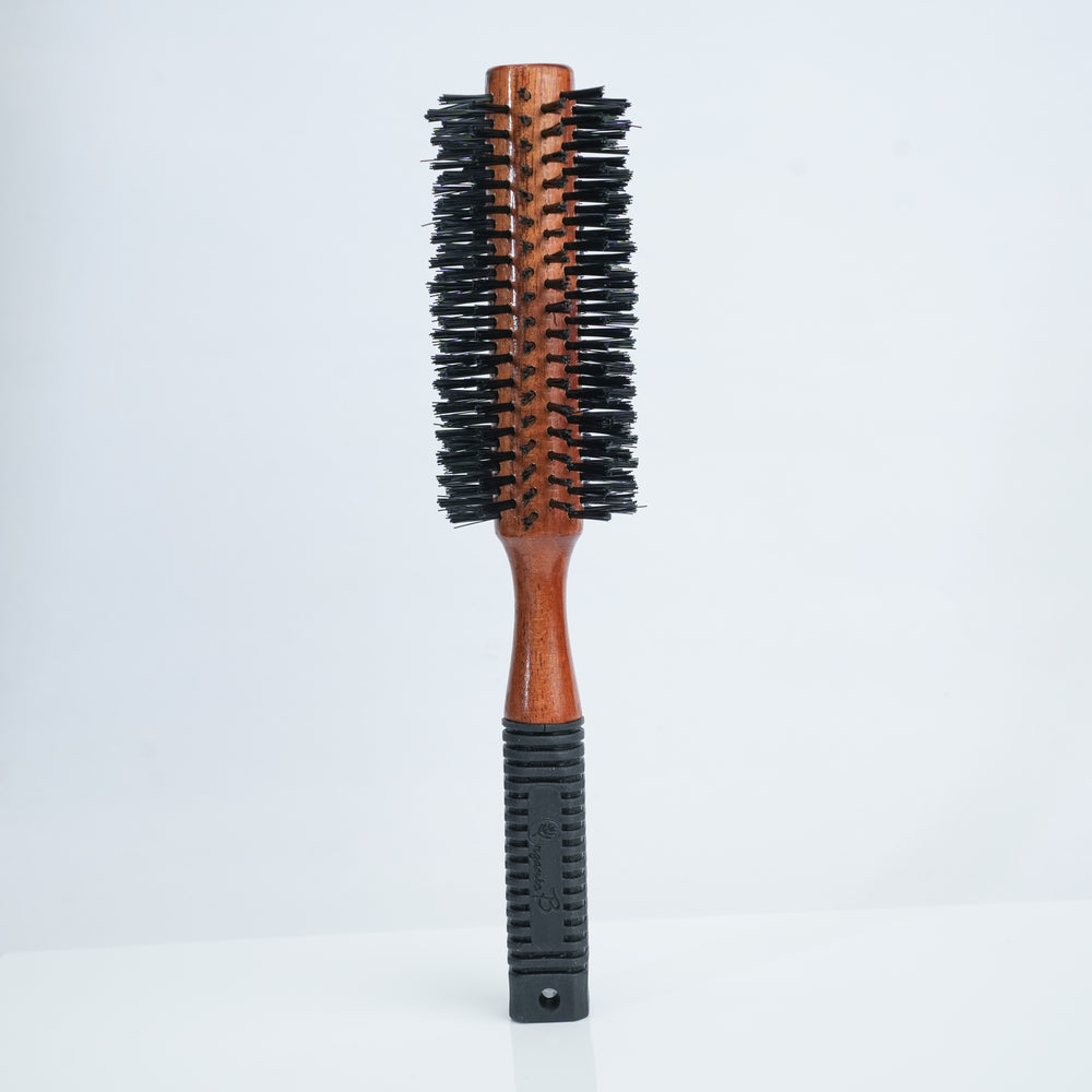Organic B Wooden Hair Roller Brush|Rubber Handle| Fine Bristles