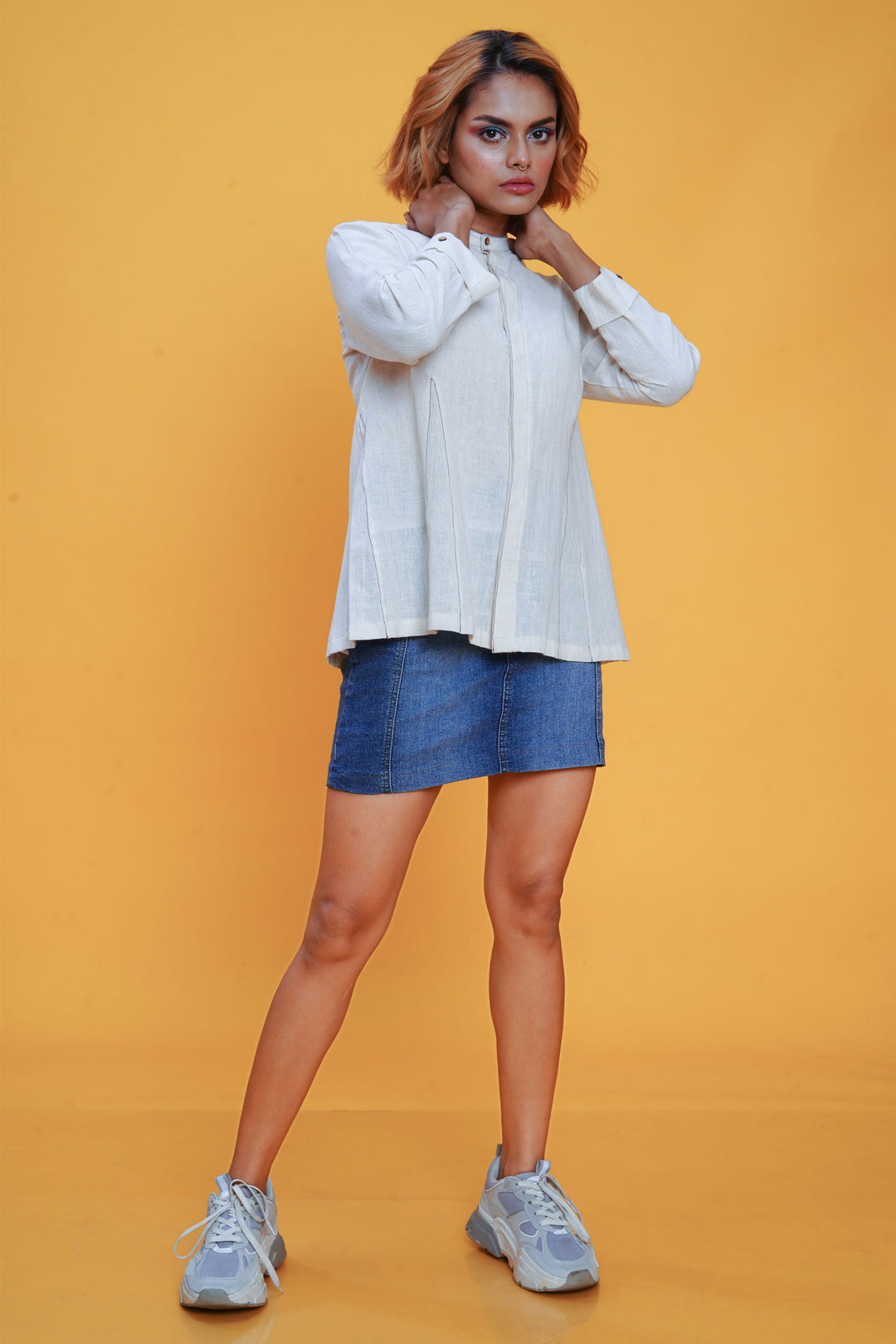 Kala cotton cloud Angrezi shirt for women