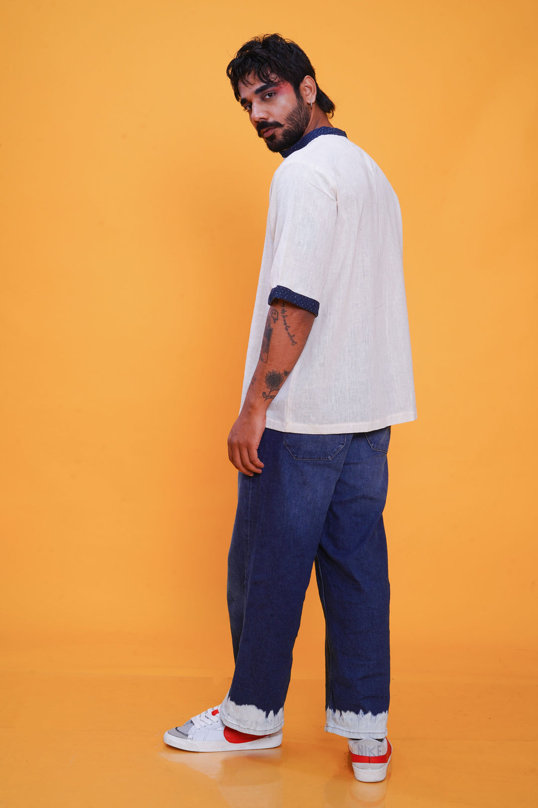 Kala cotton indigo bunkar t-shirt for men