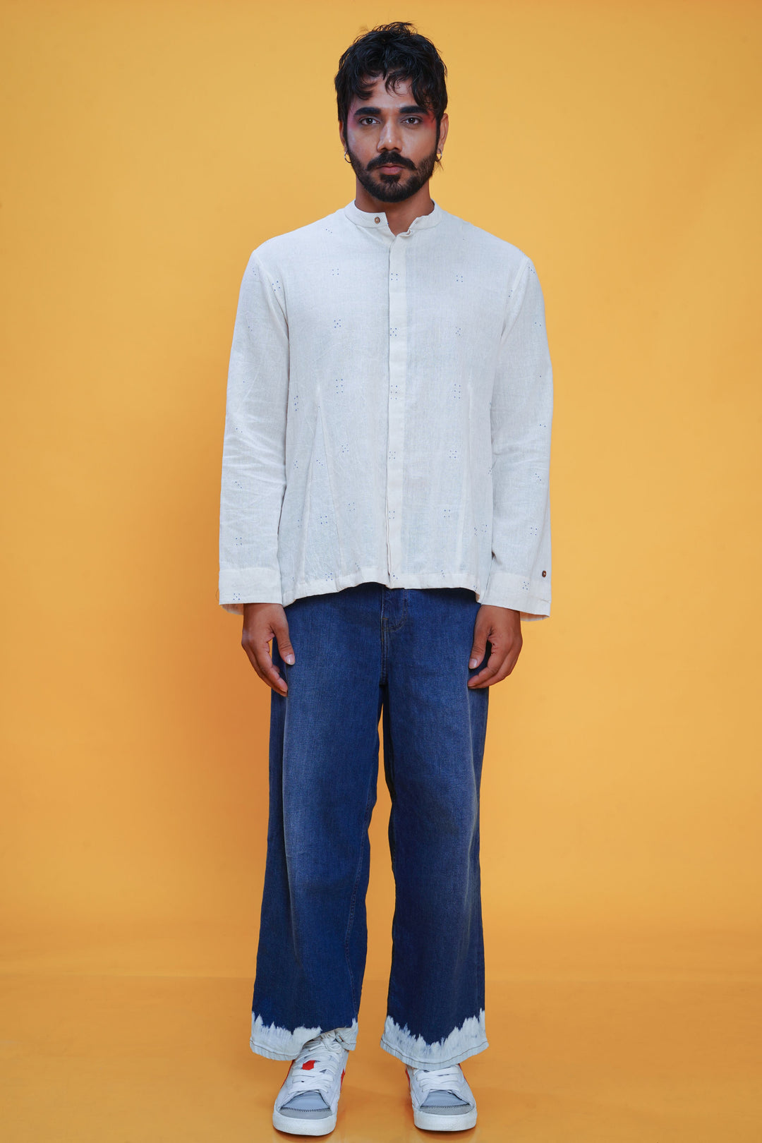 Tangaliya Dice Angrezi Shirt White For Men