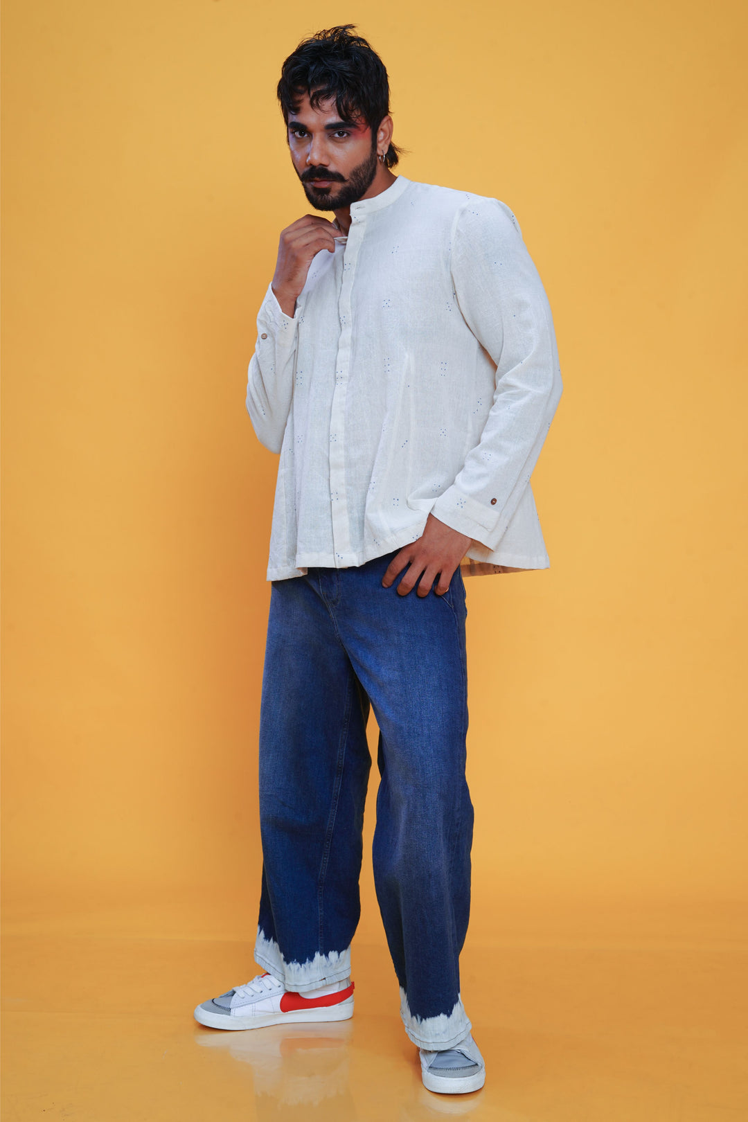Tangaliya Dice Angrezi Shirt White For Men
