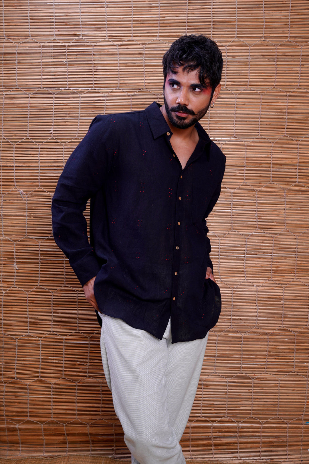 Tangaliya Black Dice Everywhere Shirt For Men