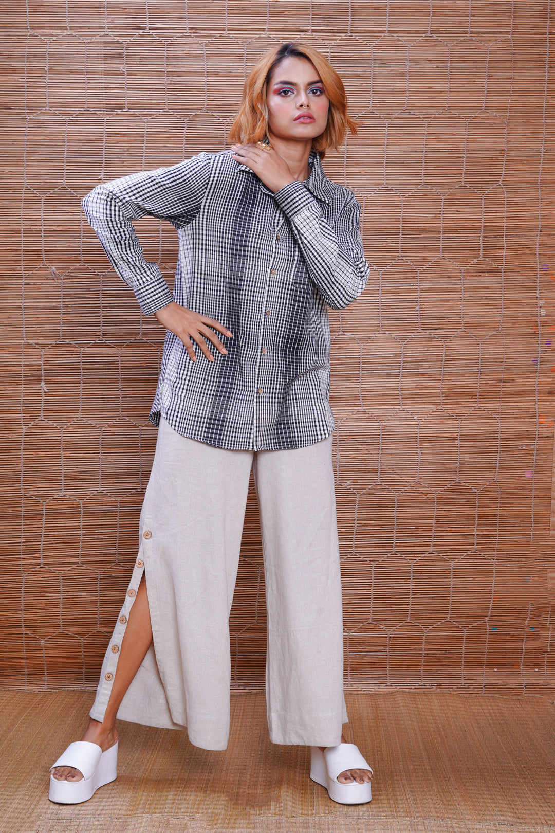 Kala cotton gradation checks everywhere shirt for women