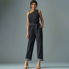 B77 Women's MARIA Stylish Jumpsuit With Relaxed Waistband In Eco denim
