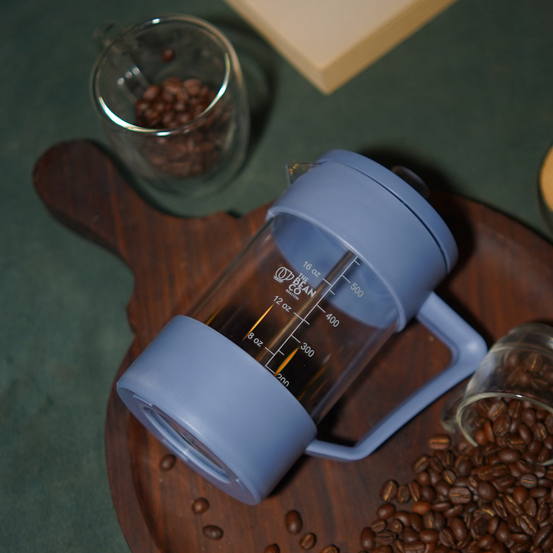 The Bean Co Roasters French Press Coffee Maker 600 ml | Heat Resistant Borosilicate Glass | 4 Level Filteration
