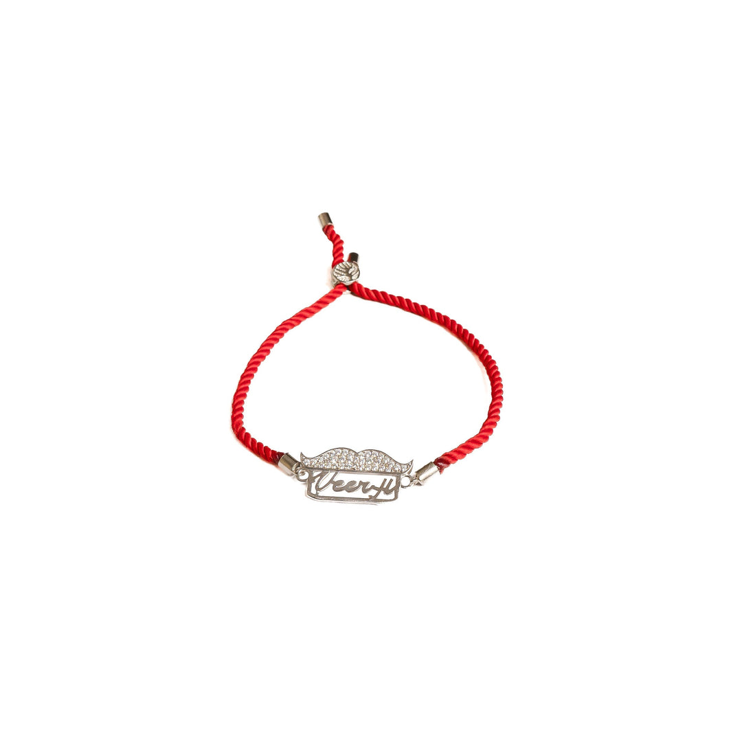 Diamond By Tilesh Silver Veer Rakhi with Moustache Motif