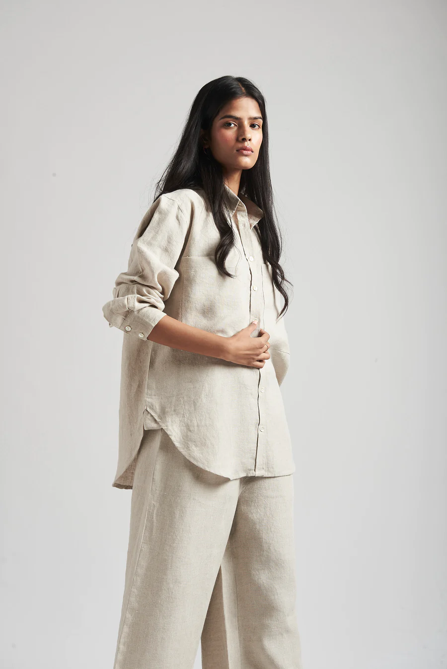 Linen Oversized Pocket Shirt