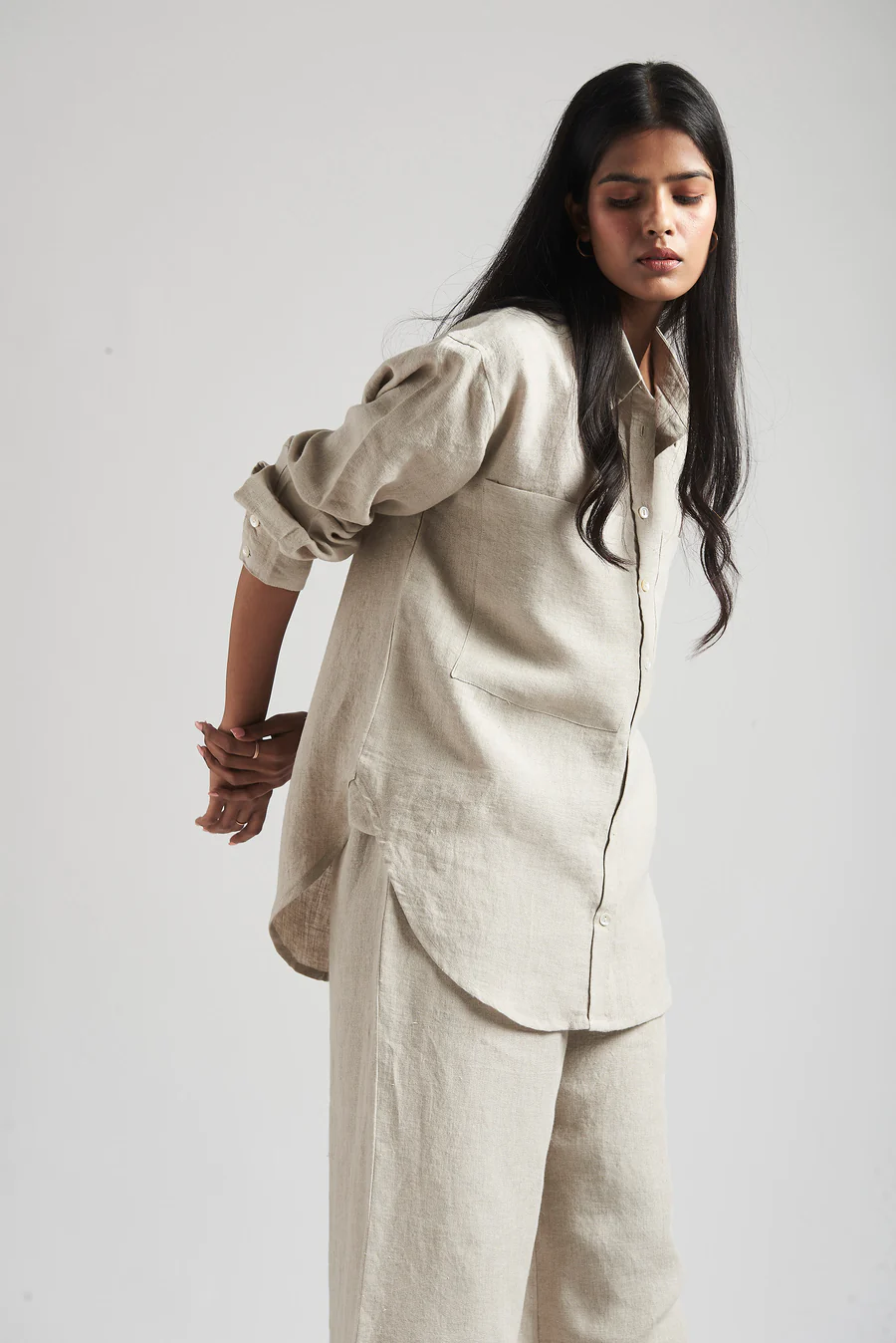 Linen Oversized Pocket Shirt