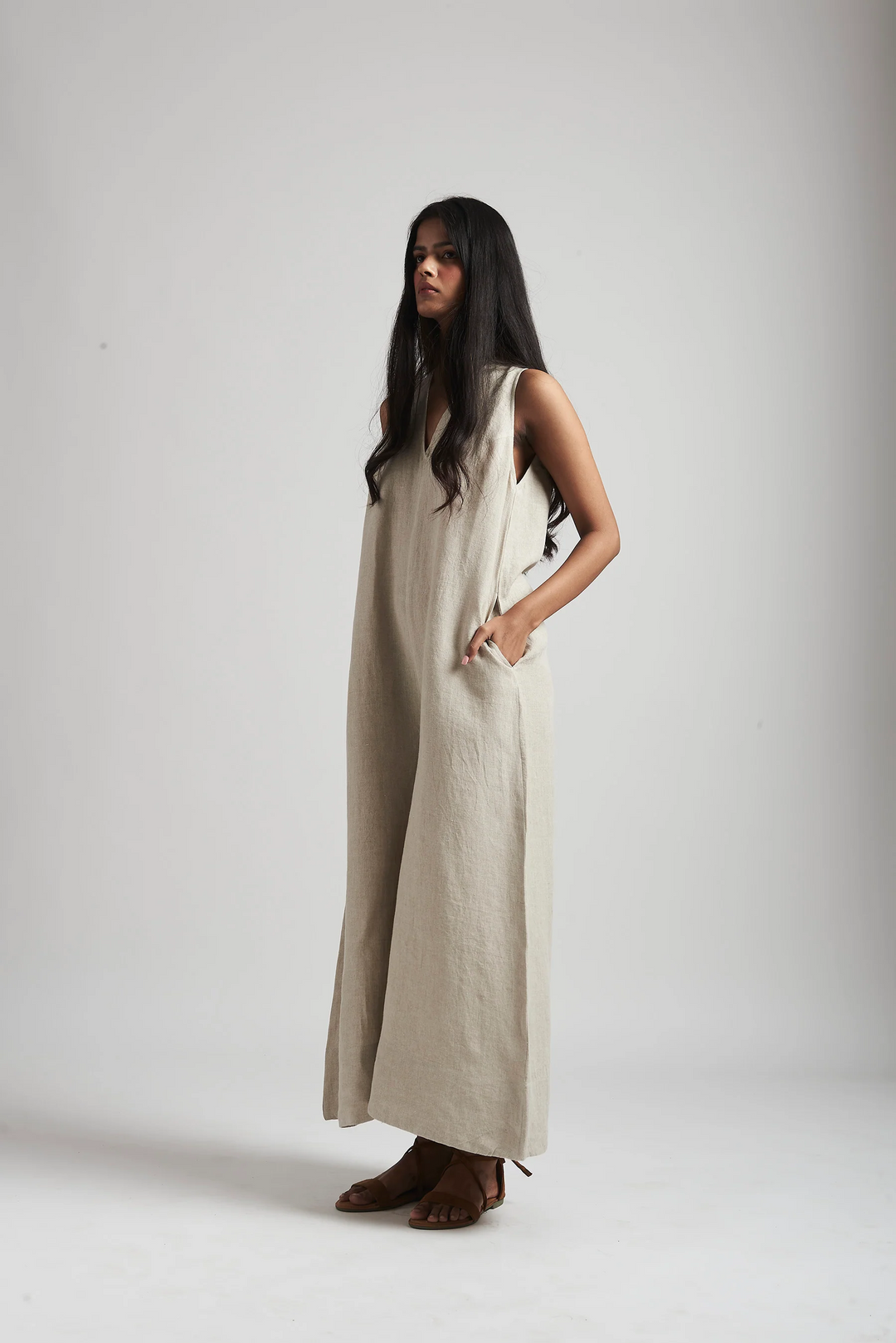 Linen Flared Jumpsuit