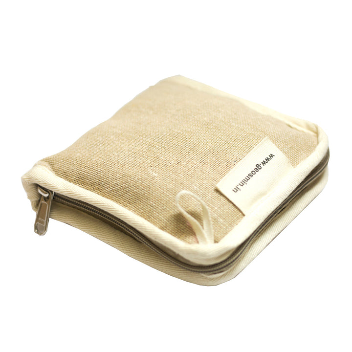Geosmin Foldable and reusable jute cotton shopping bag (pack of 3)