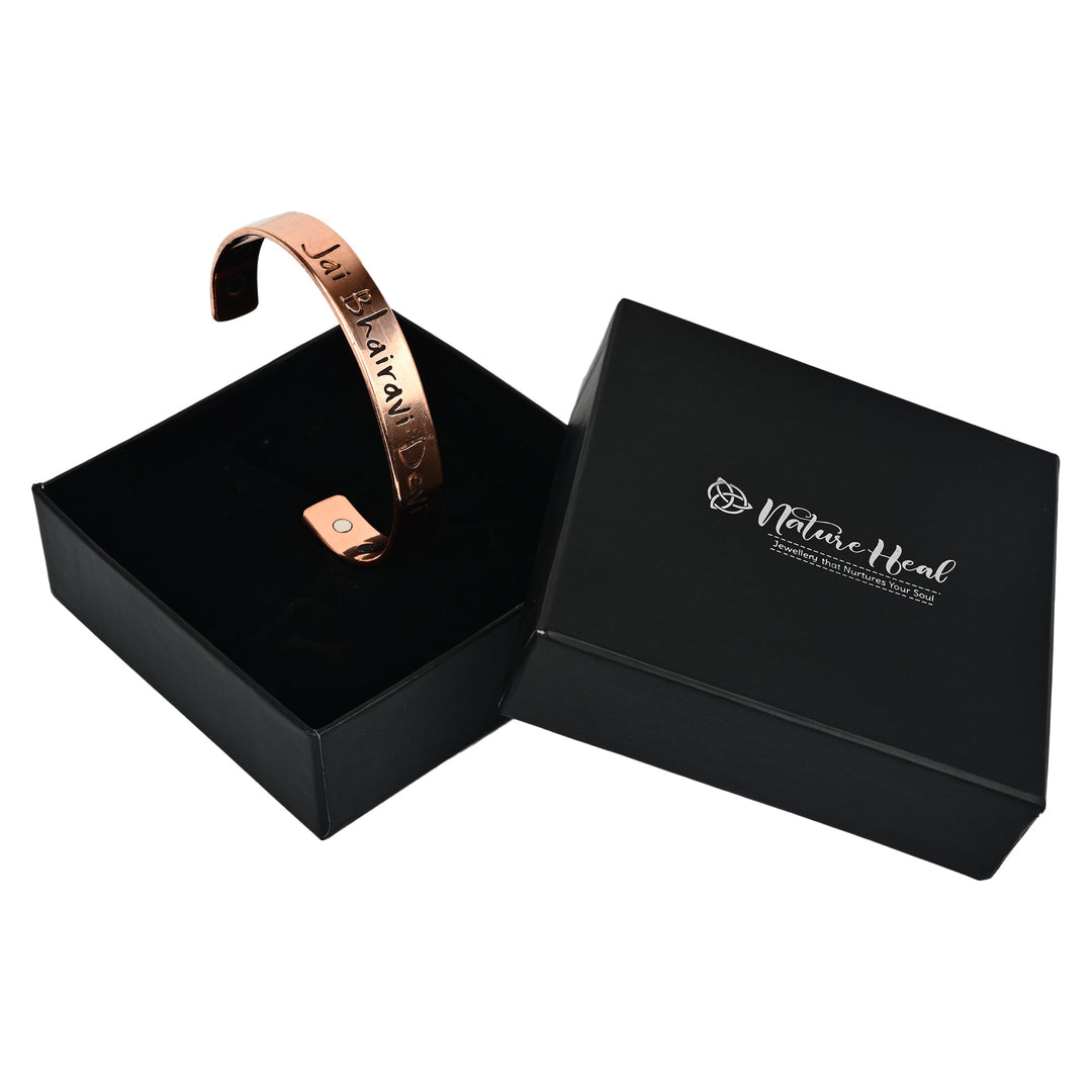 Bamboology Trends Jai Bhairavi Devi Pure Copper Healing Kada – Unisex Magnetic Energy Bracelet