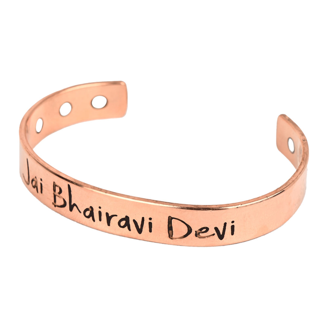 Bamboology Trends Jai Bhairavi Devi Pure Copper Healing Kada – Unisex Magnetic Energy Bracelet