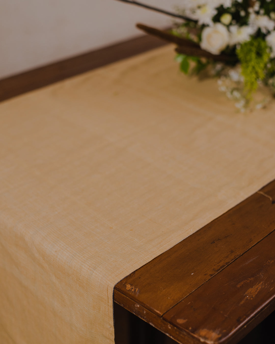 Little Bit  Of heaven Yellow reversible khadi cotton table runner