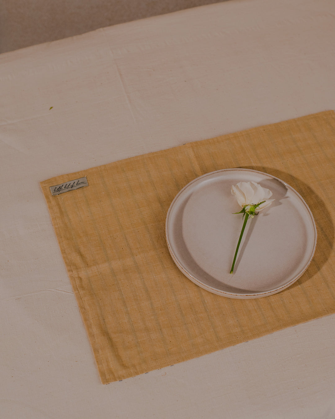 Little Bit  Of heaven Yellow reversible khadi cotton Placemat (set of 2)