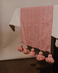 Little Bit  Of heaven Pink reversible khadi cotton table runner