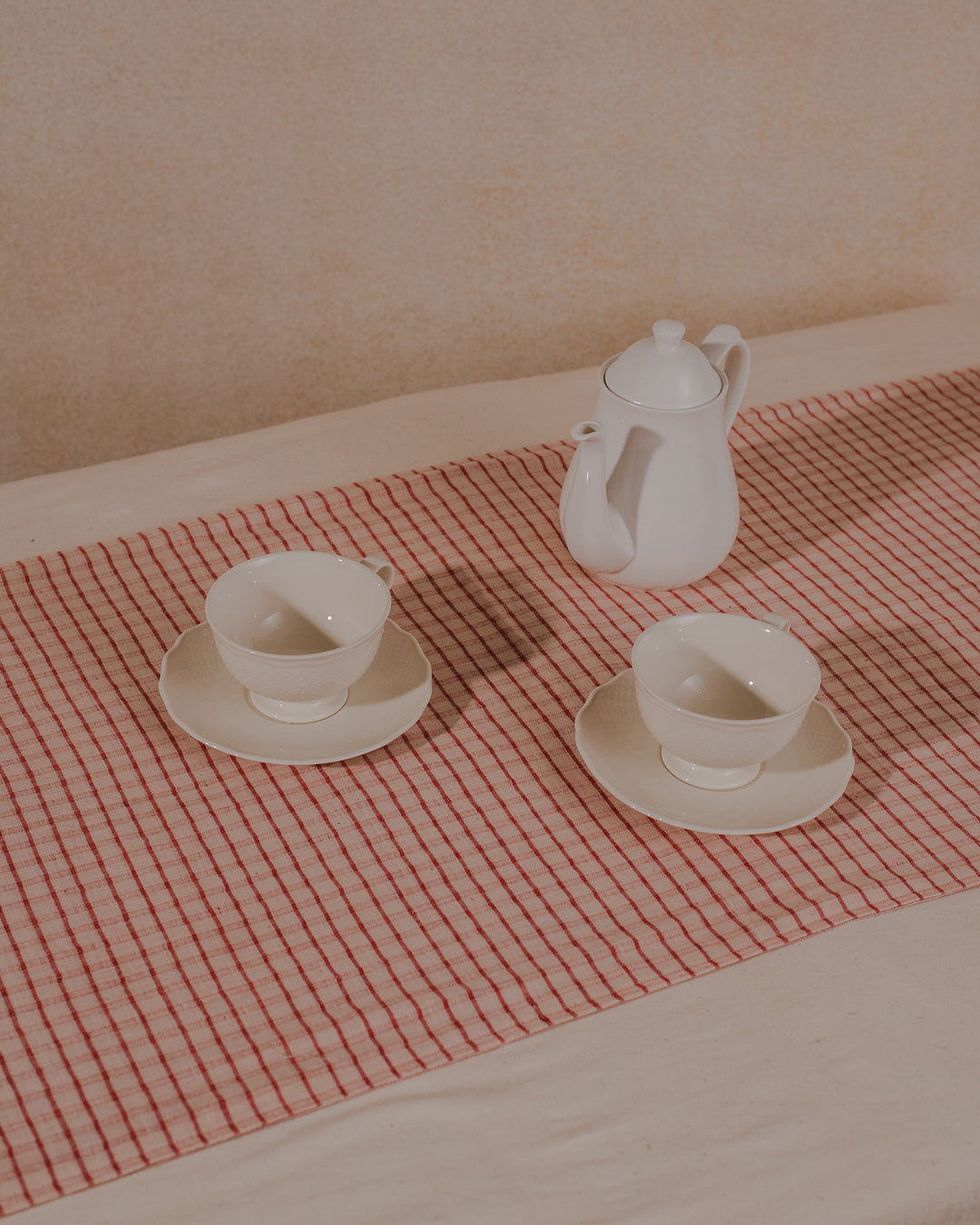 Little Bit  Of heaven Pink reversible khadi cotton table runner