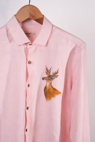 Bahem Men Hand painted Hemp lyocell shirt