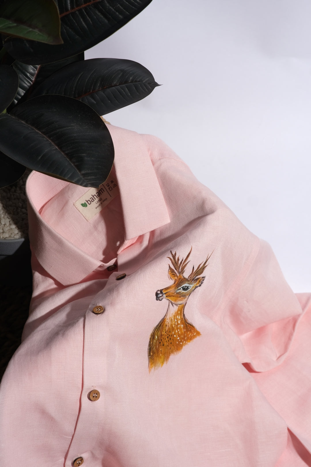 Bahem Men Hand painted Hemp lyocell shirt