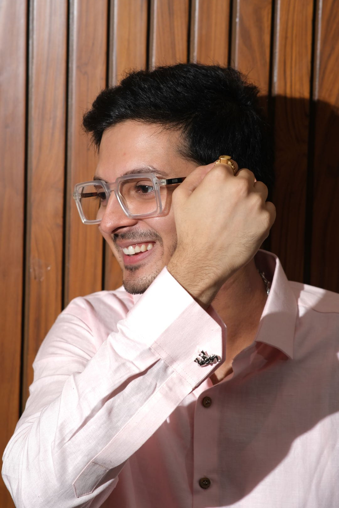 Bahem Men Pink Hemp-Lyocell Shirt