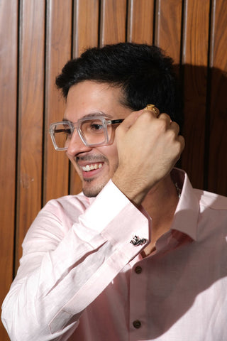 Bahem Men Pink Hemp-Lyocell Shirt