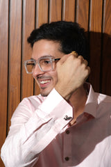 Bahem Men Pink Hemp-Lyocell Shirt