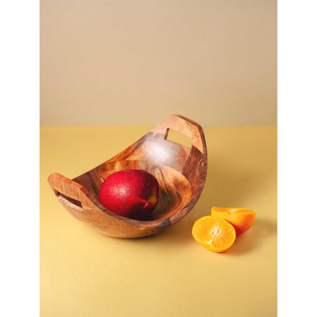 Araana Home Kashti Boat Shaped Wooden Fruit Bowl