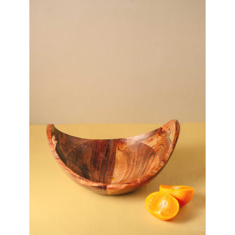 Araana Home Kashti Boat Shaped Wooden Fruit Bowl