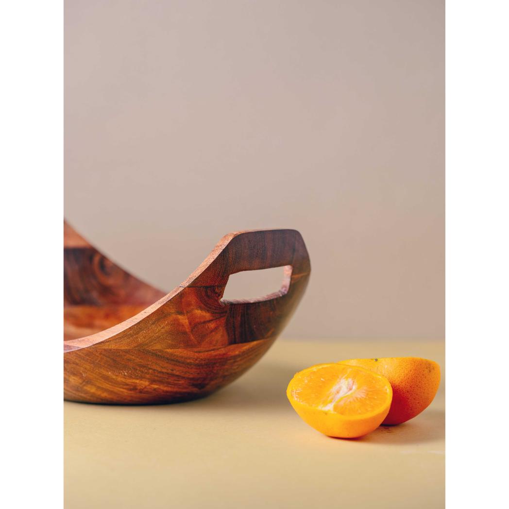 Araana Home Kashti Boat Shaped Wooden Fruit Bowl