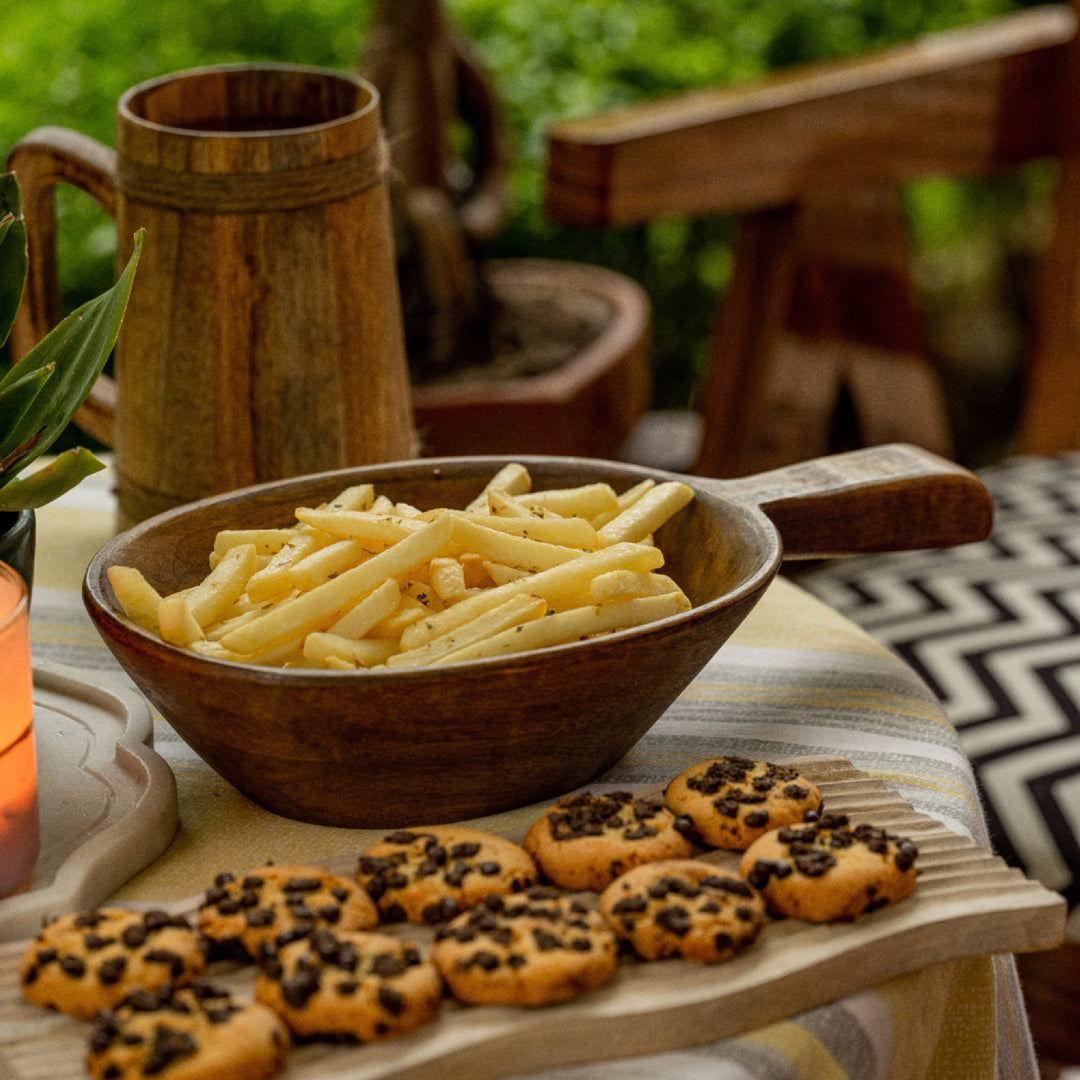 Araana Home Kaavia Medium Wooden Serving Bowl with Handle