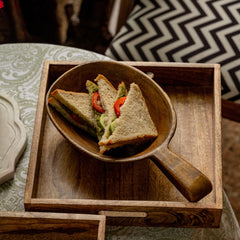 Araana Home Kaavia Medium Wooden Serving Bowl with Handle