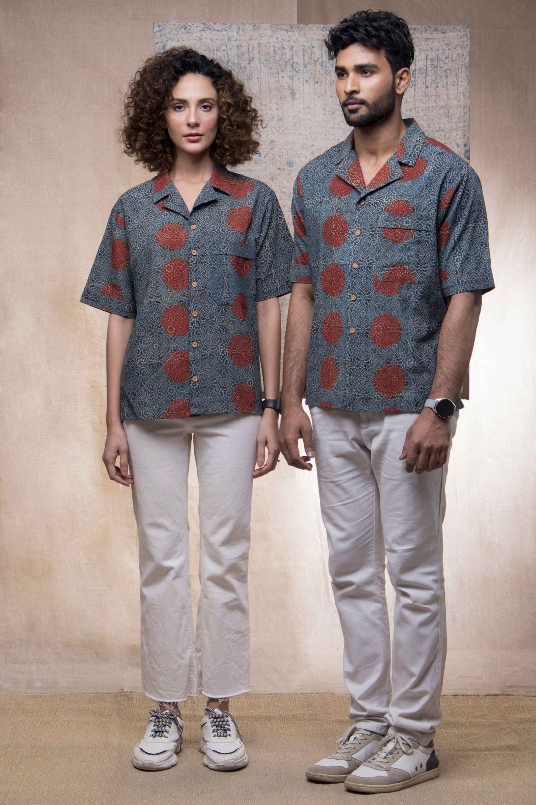 Hand block printed Ajrakh sky stopper holiday formal for men