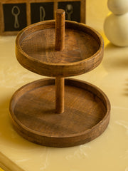 Araana Home Dohaar - Two Tiered Wooden Cake Stand