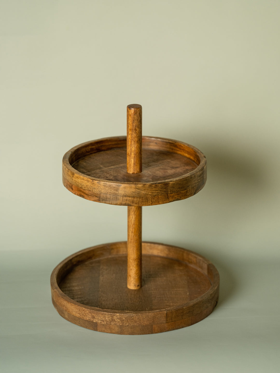 Araana Home Dohaar - Two Tiered Wooden Cake Stand