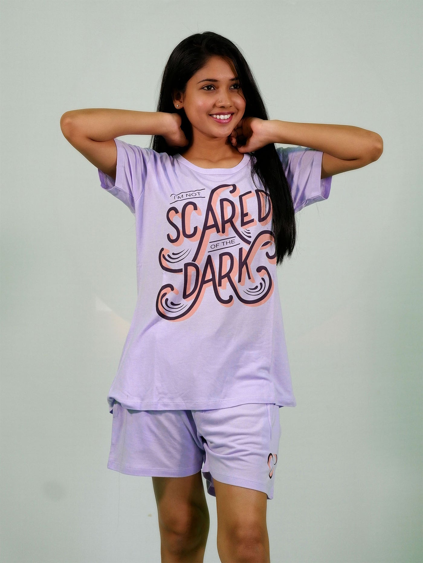Pastel Lilac Women's Shorts Set in TENCEL™ Lyocell Fabric